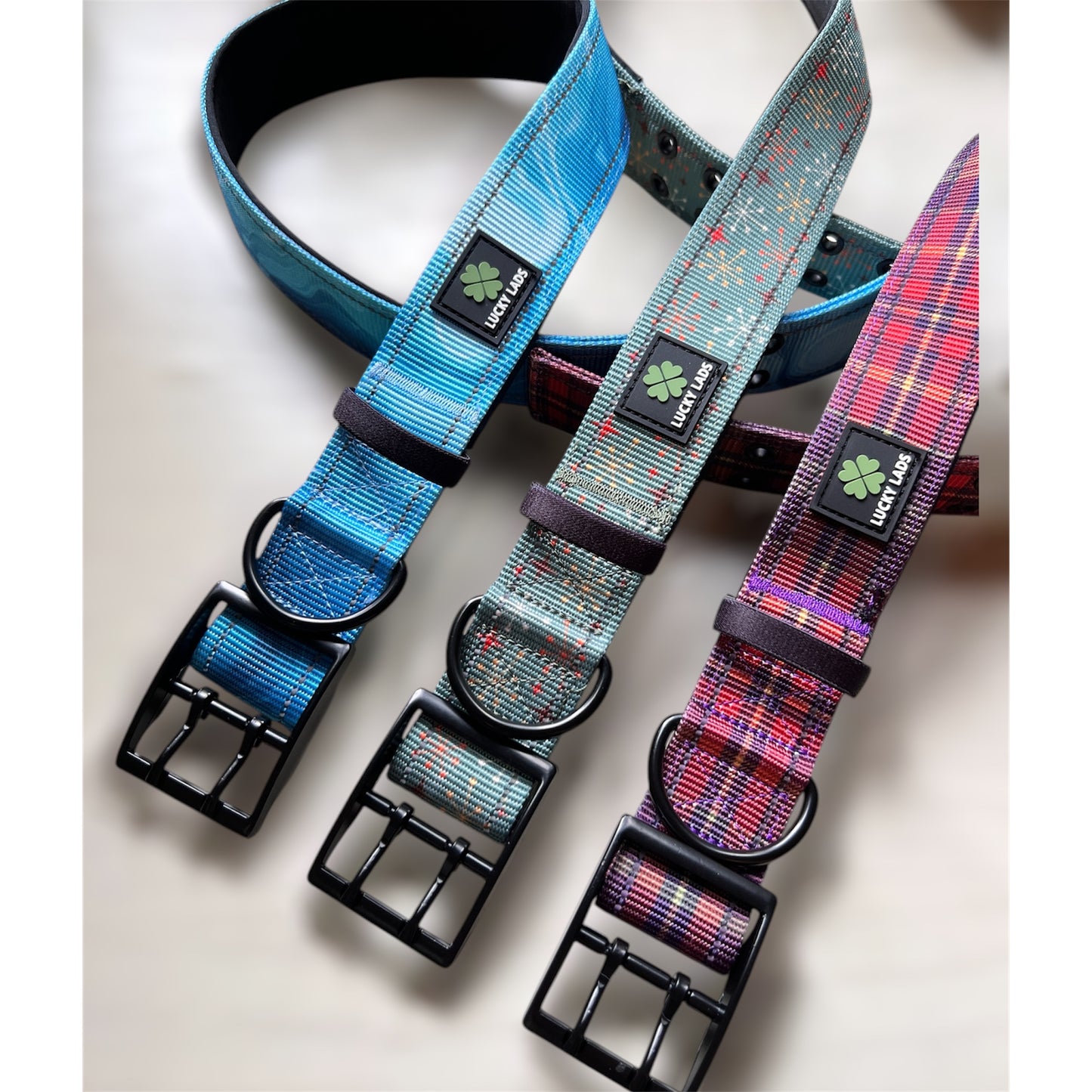 Adjustable Heavy Duty Big Fluff XL Collar - Glacier Blue Ice Caves