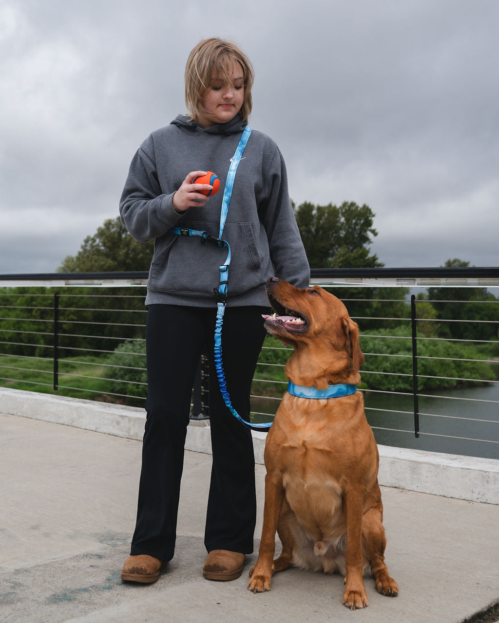 Adjustable Heavy Duty Big Fluff XL Collar - Glacier Blue Ice Caves