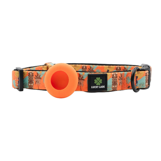 Adjustable Comfort Collar with attached Air Tag Holder - Island Time