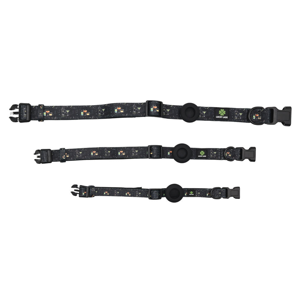 Adjustable Comfort Collar with attached Air Tag Holder - Cocktails at 5