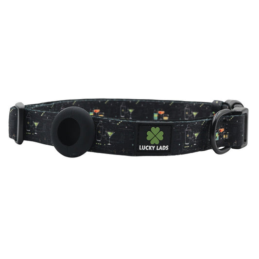 Adjustable Comfort Collar with attached Air Tag Holder - Cocktails at 5