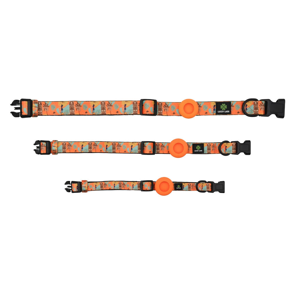 Adjustable Comfort Collar with attached Air Tag Holder - Island Time