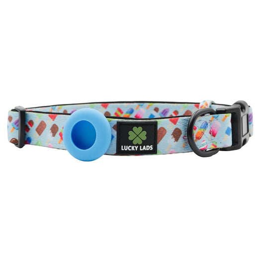 Adjustable Comfort Collar with attached Air Tag Holder - Ice Cream Dream - 75 Licks