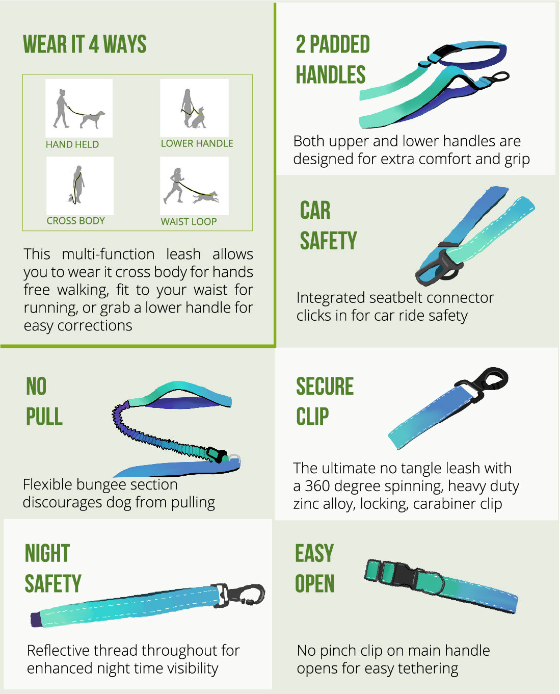 Deluxe Adjustable No Pull Leash- Vive la France!