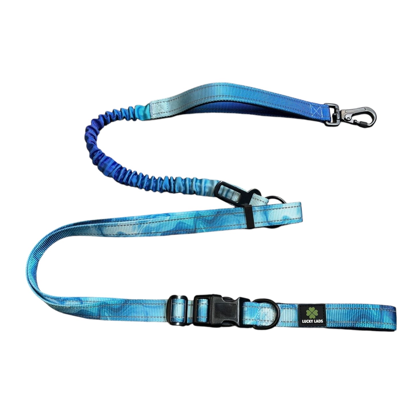 Deluxe Adjustable No Pull Leash: Glacier Blue Ice Caves