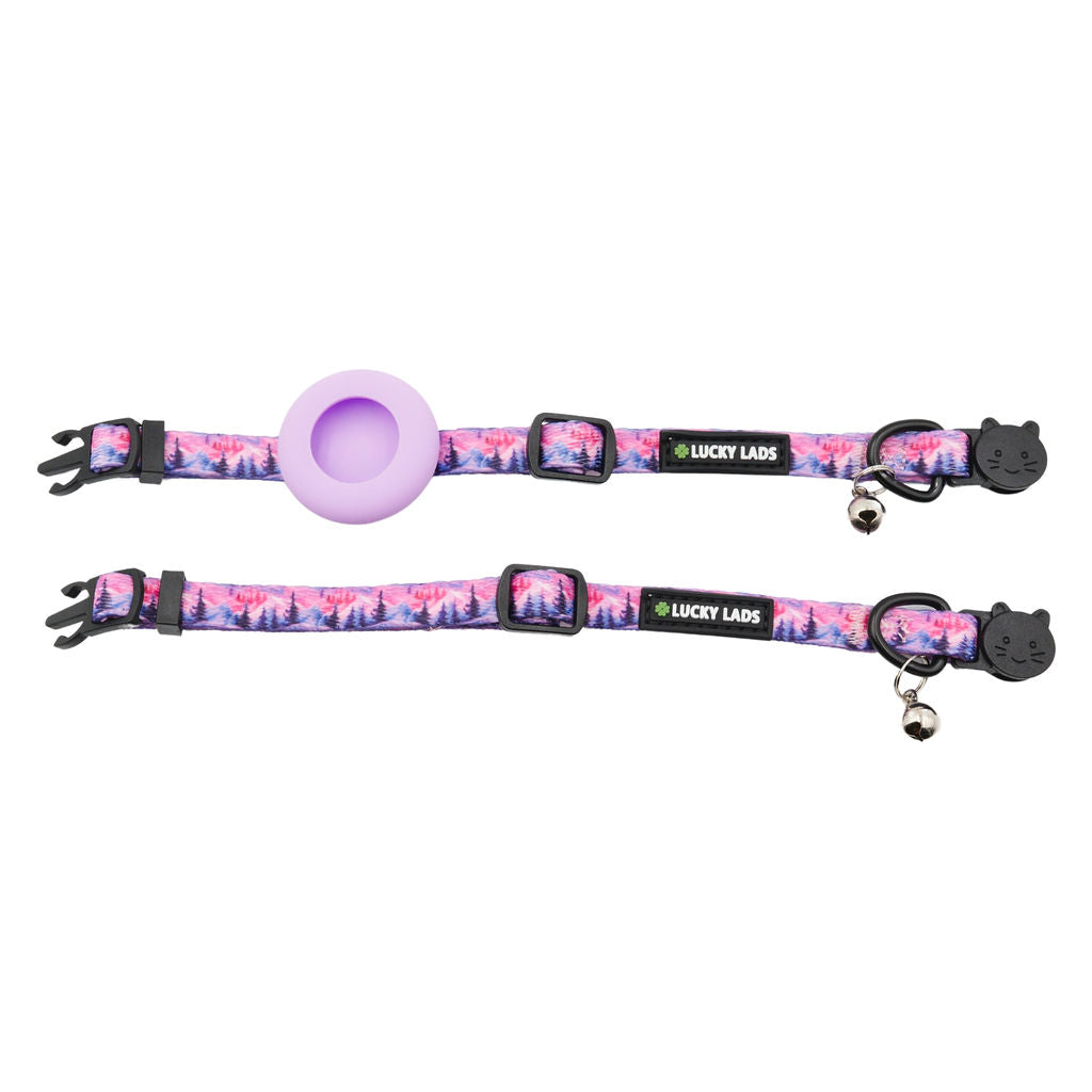 Kitty Kat Collar with Attached Air Tag Holder - Mountain Sunset
