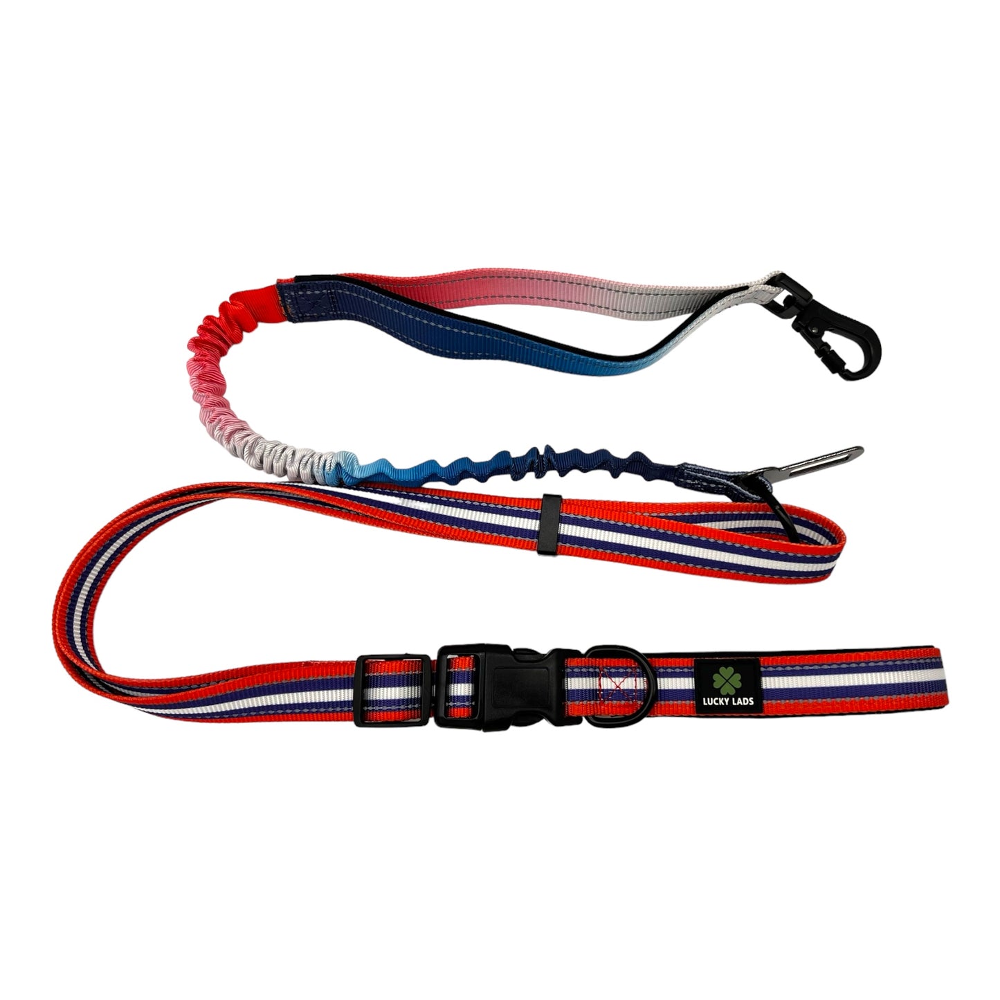 Deluxe Adjustable No Pull Leash- Red, White and Blue