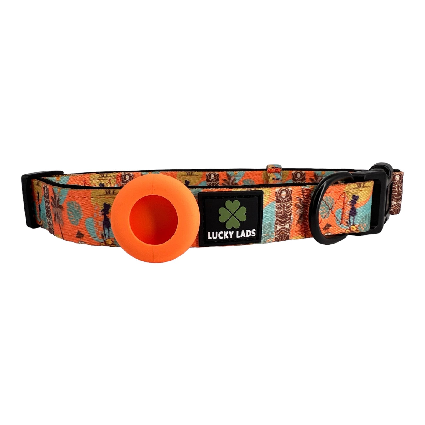 Adjustable Comfort Collar with attached Air Tag Holder - Island Time