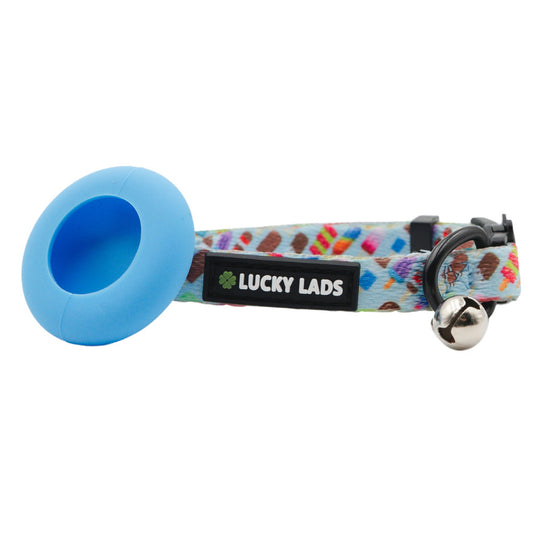 Kitty Kat Collar with attached Air Tag Holder: Ice Cream Dreams- 75 Licks